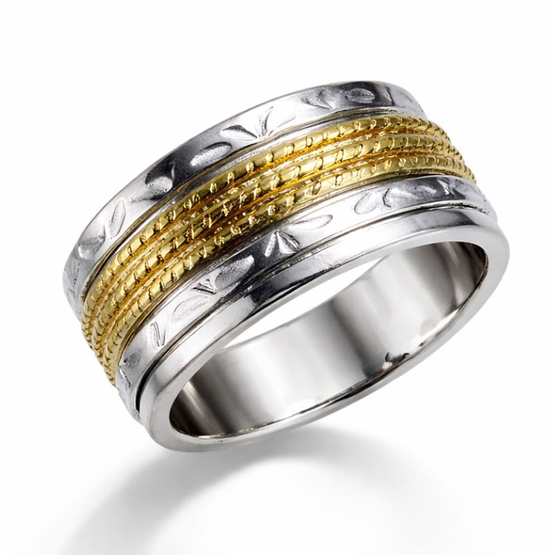 Golden Current Spinner Ring